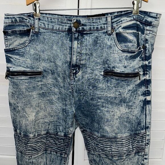 Road Narrows Jeans Size 40 Stretch Acid Wash Distressed Denim - Picture 6 of 16